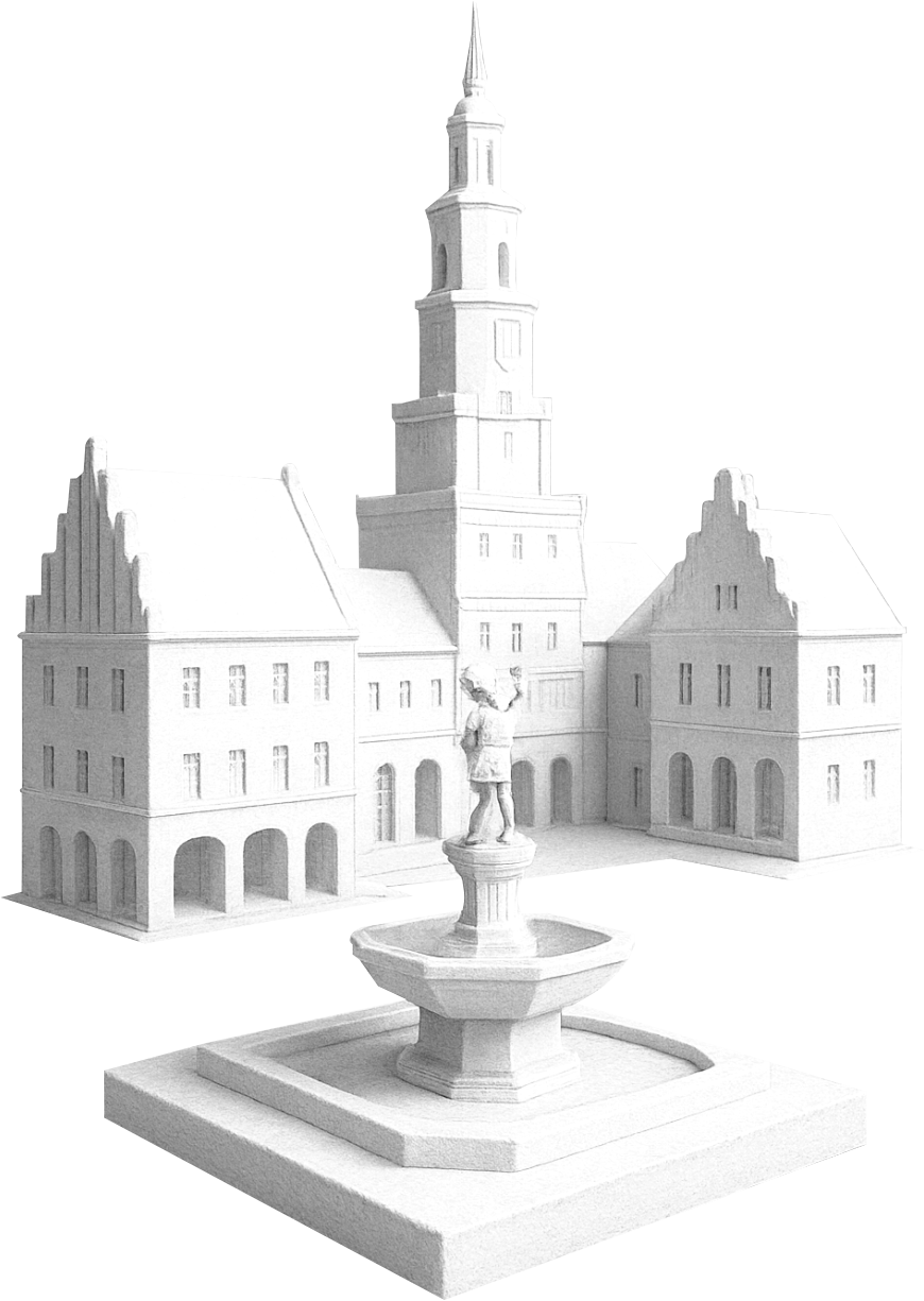 Illustration of Poznań Town Hall for EPM 2027